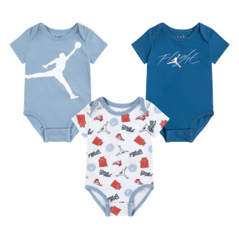 Air Jordan Flight Patch 3-Pack Baby Bodysuits ''Blue'' (0-9M)