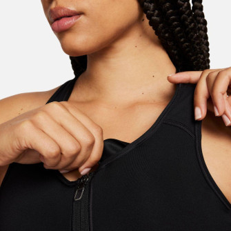 Nike Swoosh Medium-Support Pad Zip-Front Bra ''Black''