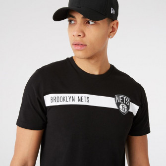 Kratka majica New Era NBA Brooklyn Nets Team Logo Stripe ''Black'' 