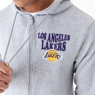 Pulover New Era NBA Los Angeles Lakers Script Full-Zip ''Grey''