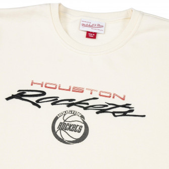 Pulover M&N NBA Houston Rockets Flames Racing Crewneck ''White''